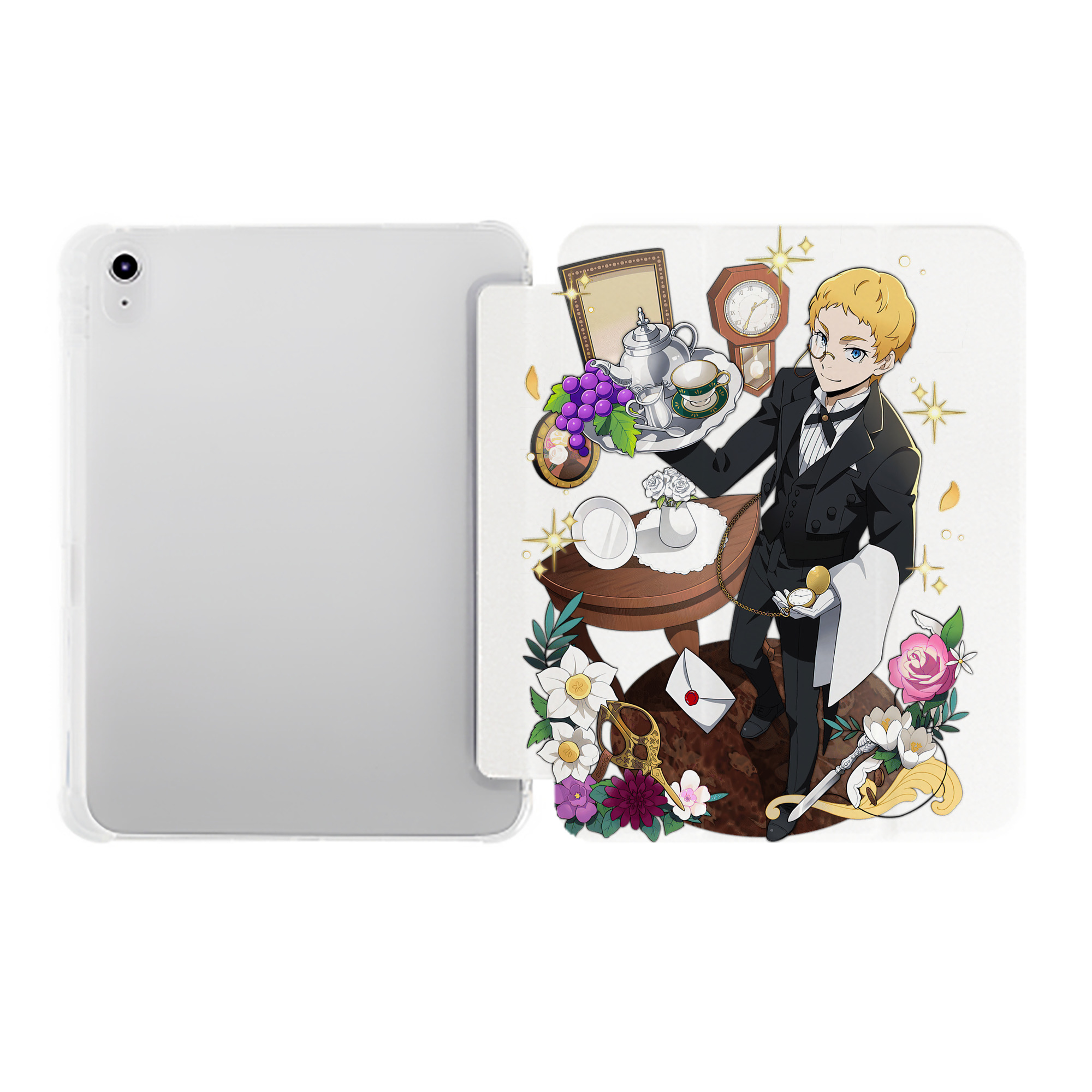 （画像用） 文豪ストレイドッグス Bungo Stray Dogs IPad ケース ペン収納付き 三つ折りスタンド PUレザー×シリコン 対応機種9.5/10.5/10.9インチ